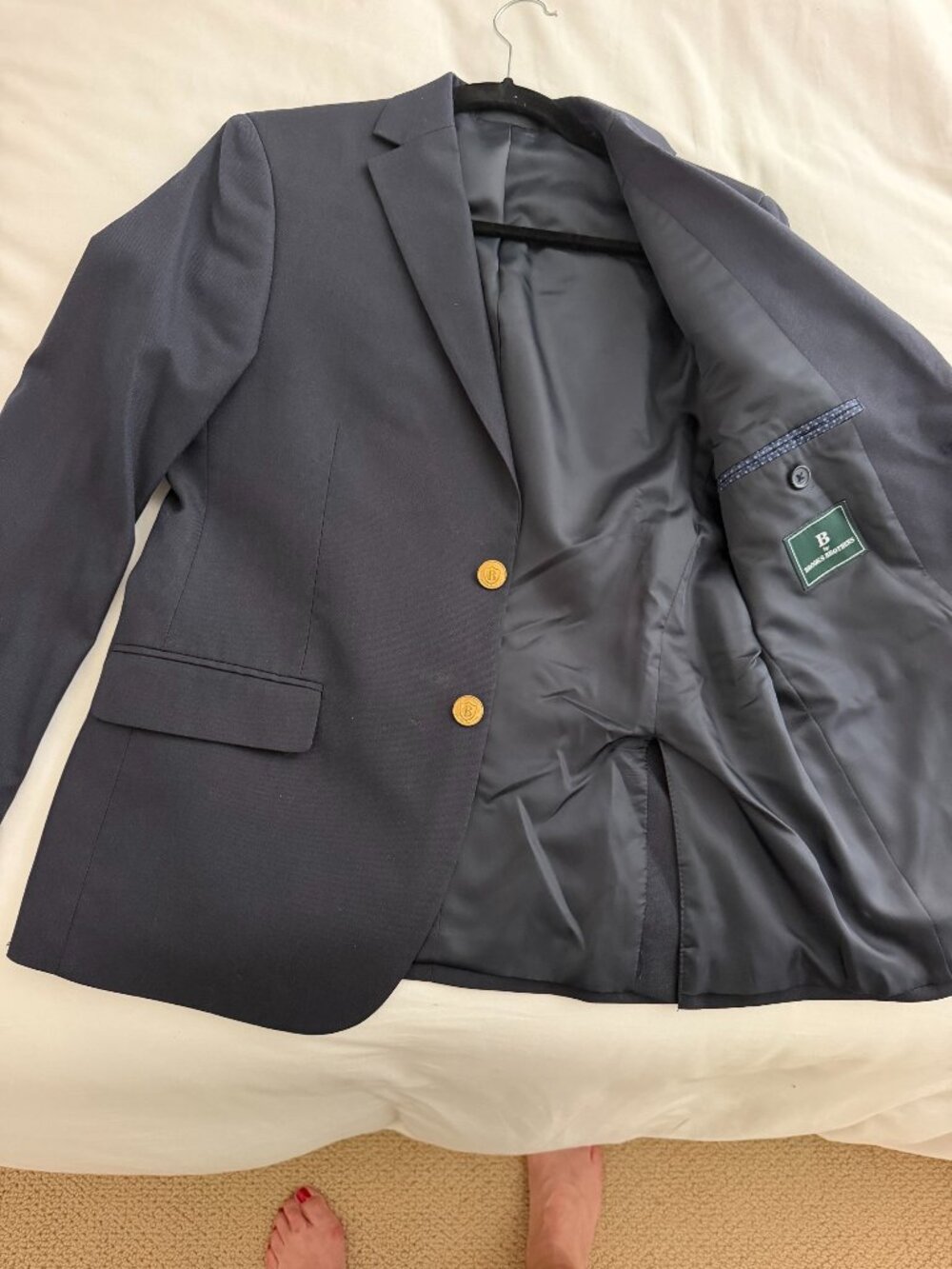 Brooks Brothers Prep Youth Navy Blazer with Gold Buttons - Size 16R